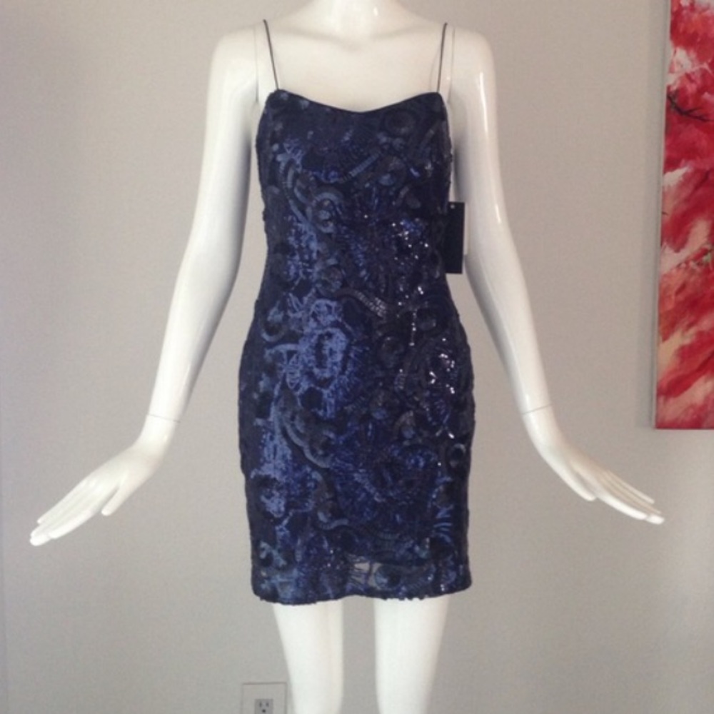 Aqua Mini Sequin Party Dress